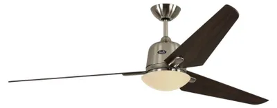 Immagine prodotto di Ventilatore da soffitto a risparmio energetico con luce e telecomando Eco Aviatos 162 cm Cromo opaco / Noce