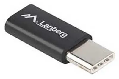 Produktbild von Lanberg AD-UC-UM-02, USB 2.0 Type C, Micro-USB 2.0 Type B, Schwarz