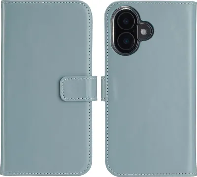 Produktbild von Selencia Echtleder Klapphülle iPhone 16 Plus - Air Blue