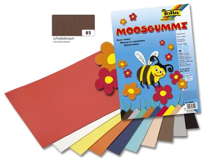 Produktbild von folia® Moosgummi, 29 × 40 cm, 2 mm, schokobraun