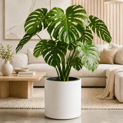 Produktbild von Großer außen Blumentopf NIVO rund 47 x 45 cm weiß