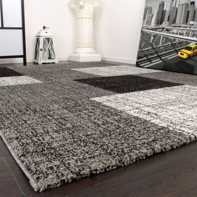 Produktbild von Paco Home Designer Teppich Modern Kariert Kurzflor Design Meliert 140x200 cm