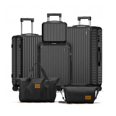 Produktbild von Trolleyset LG2 Hartschalen-Koffer set (S,M,L,XL) Rollkoffer, Reisekoffer, Handgepäck 4 Rollen, ABS-Material, TSA Zollschloss, 6-teiliges Set