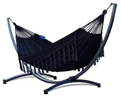 Produktbild von Potenza Outdoor Hängematte mit Gestell für 2 Personen I Baumwolle Doppelhängematte XXL 220x160, 200kg I Hängemattengestell 220kg, wetterfest