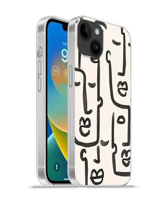 Produktbild von MuchoWow® Handyhülle Schutzhülle Hülle für Apple iPhone 14 Plus - Soft case Muster - Abstrakt - Linienkunst Silikon Softcase Handy Hülle - Abbildung