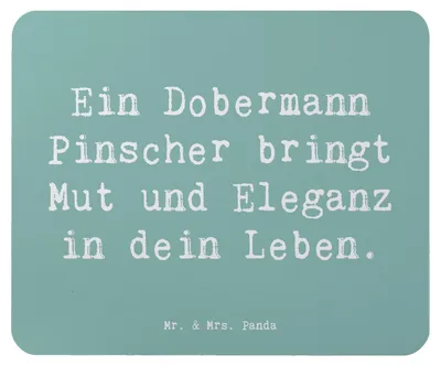 Produktbild von Mr. & Mrs. Panda Mauspad Spruch Dobermann Pinscher - Meeresbrise - Geschenk, laptop mousepad, Mouse Pad, intelligente Hunde, Hunderassen, Familienhund, Hunderasse, pc