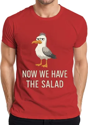 Produktbild von Jetzt haben wir den Salat Möwe sarkastisch lustig Cartoon Küste Herren T-Shirt, Rot, S