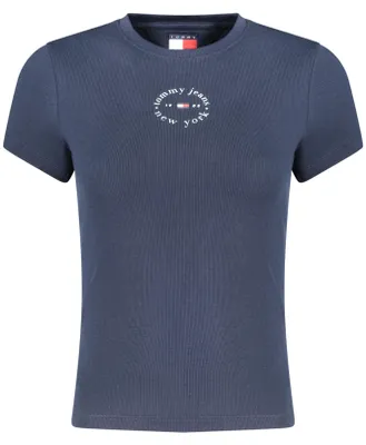 Produktbild von Stilvolles Damen Kurzarm-T-Shirt in Blau – Rundhals & Logo-Druck