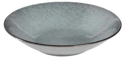 Immagine prodotto di Broste Copenhagen, piatto fondo della collezione Nordic Sea, diametro 22,5 cm, in stoneware, colore blu tenue
