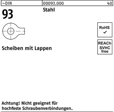 Produktbild von Reyher  Scheiben DIN 93 Stahl 6,4 (1000 Stück)