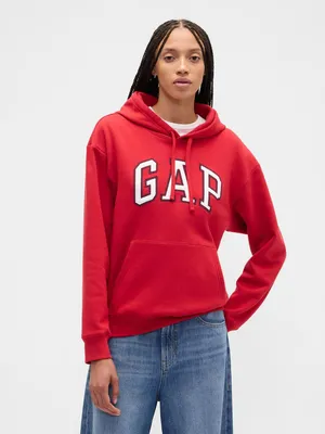 Produktbild von GAP Rotes Sweatshirt mit Kapuze, Kängurutasche, Logo und Fleece-Futter, Größe S