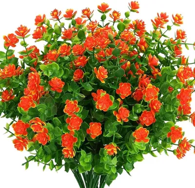 Produktbild von Künstliche Blumen,4 Stück Kunstblumen Grün UV-beständige Pflanzen Sträucher Unechte Blumen Innen Draussen für Zuhause Garten Braut Hochzeit Party Nachbildung