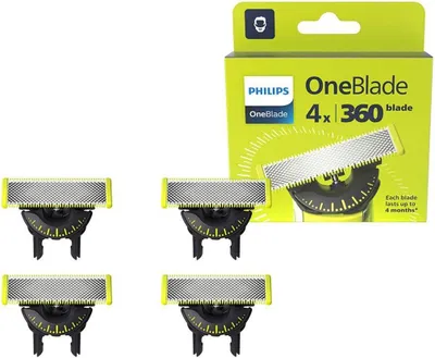 Produktbild von Philips OneBlade QP440/80 – 4 Ersatzklingen 360 für präzises Trimmen, Stylen und Rasieren