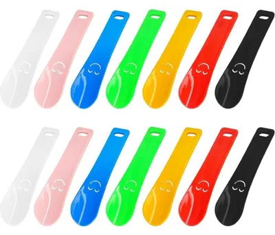 Image de Cornes à chaussures, lot de 14, en plastique, 15 cm. Mini-cornes à chaussures pour femmes, hommes, enfants et personnes âgées, idéales pour les voyages