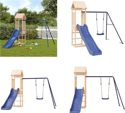 Produktbild von vidaXL Spielturm Massivholz Kiefer - Spielplatz - Spielplätze - Garten Spielplatz - Outdoor Spielplatz