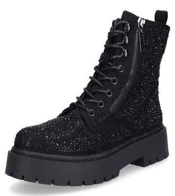 Produktbild von MIDS MARIELLA Damen Schnürboot Strass schwarz Bergsteigerösen