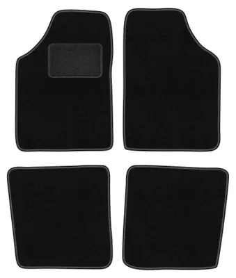 Obrázek produktu pro Velurové autokoberce pro: Renault Kangoo I 1997-2008 (kombivan) – sada 4 ks, černé, na míru – Wielganizator LUX