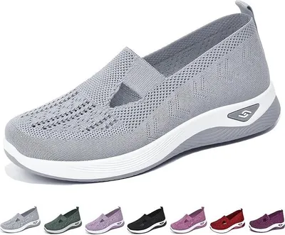 Produktbild von Leichte, bequeme und rutschfeste Memory-Schaum-Loafer für Frauen: Mesh-Spazierschuhe, leicht anzuziehen. Ideal für ältere, aktive Lebensstile