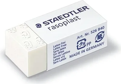Produktbild von Radierer rasoplast 33x16x13mm weiß Packung mit 40 Stück