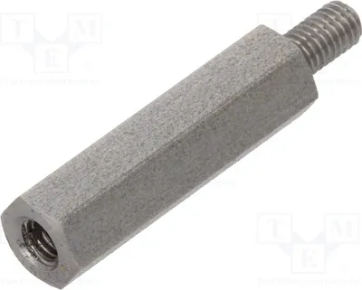 Zdjęcie produktu dla 10 sztuk dystansów z gwintem wewnętrznym M3, długość 20 mm, gwint zewnętrzny M3, wymiary 244x20 mm. Elementy dystansowe