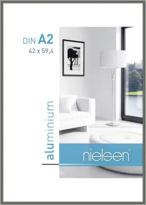 Produktbild von nielsen Aluminium Bilderrahmen Classic, 42x59,4 cm (A2), Contrastgrau