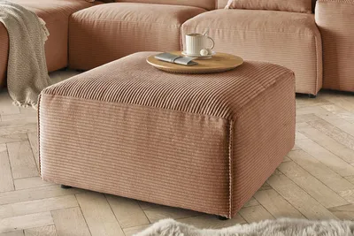 Produktbild von KAWOLA Hocker RANI Polsterhocker Cord rost