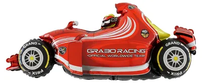 Produktbild von Folienballon Fahrzeug Rennauto Rot, 110x52 cm – Geburtstag Party Motto Deko
