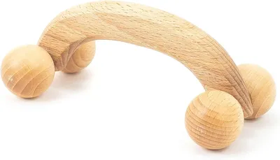 Immagine prodotto di Massaggiatore a rullo in legno, dimensioni 18 x 7 x 6 cm, ideale per la schiena, il collo e le spalle