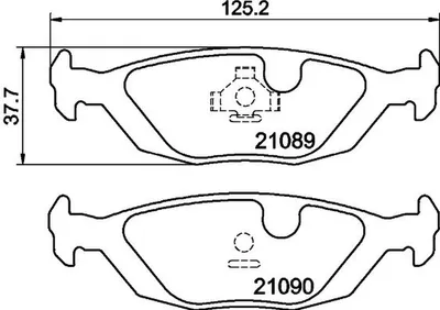 Produktbild von HELLA Bremsbeläge Satz Hinten Bremsklötze für SAAB 900 I Combi Coupe 8DB 355 007-521