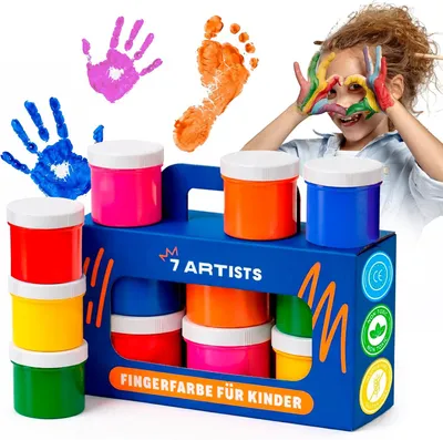 Produktbild von Fingerfarben 6x60 ml, ungiftige Handfarben für Kinder | Fingerfarben