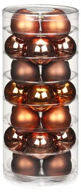 Produktbild von Weihnachtskugeln Glas 4,5cm x 28 Stück - Copper Brown Mix