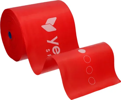 Immagine prodotto di yellowFLAT Band - Fascia in TPE per esercizi e fisioterapia - In rotolo, da tagliare - Rosso - 15 cm x 30 m - Resistenza 2-4 kg - 1 pz.