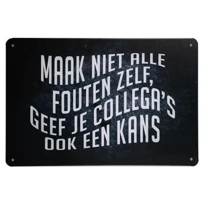 Produktbild von Fehler und Kollegen Blechschild - Metallschild - Vintage blechschild - Metall poster - Retro blechschild.