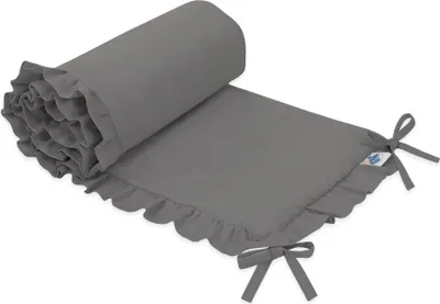 Produktbild von MY SWEET BABY Babybettumrandung mit Rüsche grau 165 cm für 120x60 cm und 140x70 cm
