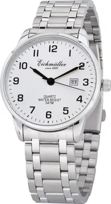 Produktbild von Eichmüller Herrenuhr ⇒ Datum Analog Edelstahlband silberfarben ⇒ Quarz