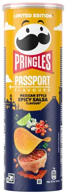 Produktbild von Pringles Passport Flavours Mexican Style Spicy Salsa 165g, KI-generiertes Bild