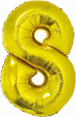 Produktbild von #BFC37 Smart Folienballon, Zahl 8, Gold, 76 cm