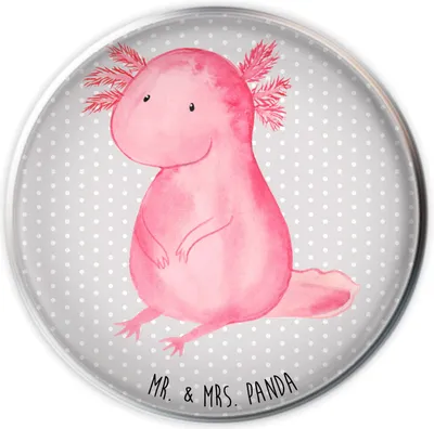 Produktbild von Mr. & Mrs. Panda Waschbecken Stöpsel Axolotl Niedlich - Grau Pastell - Geschenk, Ablaufgarnitur, Freundin, Molch, stopfen, Weisheit, waschbeckenstöpsel, Fröhlich, Liebe