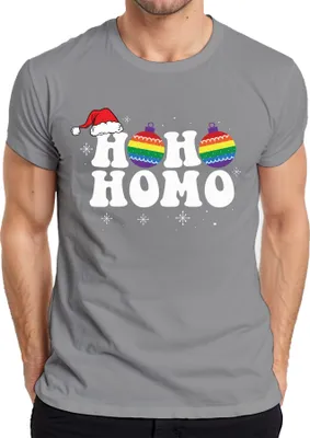 Produktbild von Ho Ho Homo LGBTQ Weihnachtsoutfit - Weihnachten Weihnachtsgeschenk Christmas Herren T-Shirt, Grau, S