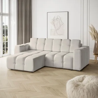 Produktbild von BEAUTYSOFA | Ecksofa BONA 253cm - Eckcouch mit Schlaffunktion und Bettkasten - Beige