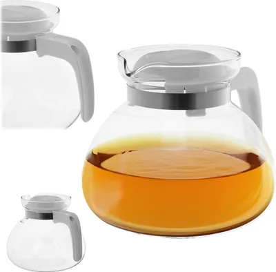 Immagine prodotto di Teiera resistente al calore KADAX con coperchio, vetro, bianco, 1,7 litri