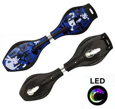Zdjęcie produktu dla Niebieska deska waveboard z diodami LED – deska Streetsurfing z torbą transportową, nośność do 100 kg
