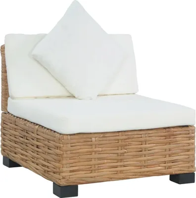 Image de Canapé sans accoudoirs avec coussins Rotin naturel