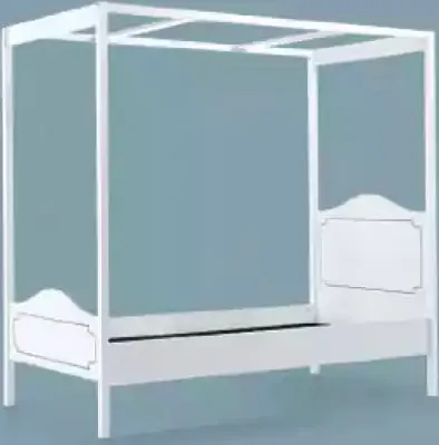 Obrázok produktu pre Detská izba spálňa posteľ s baldachýnom 100x200cm biele drevené postele