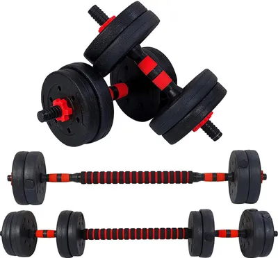 Produktbild von Kurzhantel Set mit Verbindungsstück, Kurz- und Langhantel Set, 25 kg