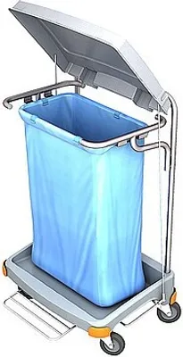 Splast grauer Müllwagen 120l aus Plastik mit Pedal - Abdeckung ist optional Splast  TSOP-0002,TSOP-0004