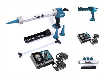 Immagine prodotto di Pistola a cartuccia a batteria Makita DCG 180 RGX 18 V 300 / 600 ml + 2x batteria ricaricabile 6,0 Ah + caricabatterie