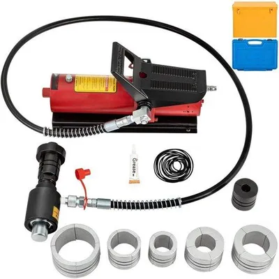Produktbild von Hydraulischer Auspuffrohr-Expander - 10-T-Pedalpumpe - 4 Matrizen - 2 Aufbewahrungskoffer - Kupfer-Aluminium-Rohre - Autoreparatur.