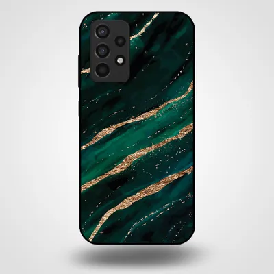 Produktbild von Smartphonica Handytasche für Samsung Galaxy A52 mit Marmordruck - TPU Rückseite Fall Marmor Design - Grün Gold