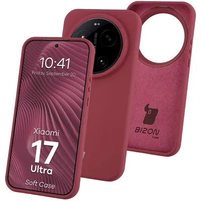 Produktbild von Silikon Handyhülle für Xiaomi 17 Ultra, Bizon Soft Case, Pflaumenfarbe